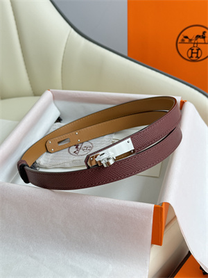 Hermes Kelly 18 Belt Epsom Leather Silver Hardware Burgundy