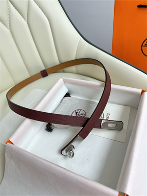 Hermes Kelly 18 Belt Epsom Leather Silver Hardware Burgundy