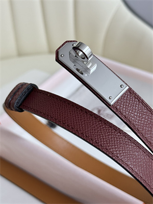 Hermes Kelly 18 Belt Epsom Leather Silver Hardware Burgundy