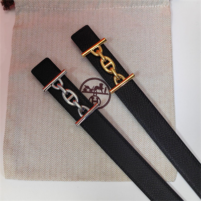 Hermes Lagune belt buckle & Herm??s sur Mer reversible Epsom leather strap Silver Hardware strap 25MM Black
