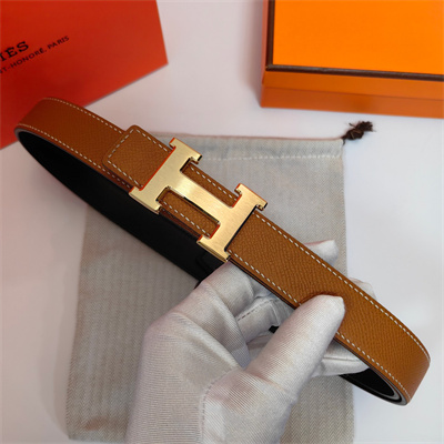 Hermes H belt buckle & Reversible  Epsom leather strap 25 mm Gold Hardware Brown/Black