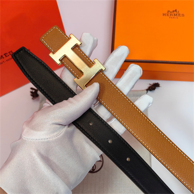 Hermes H belt buckle & Reversible  Epsom leather strap 25 mm Gold Hardware Brown/Black