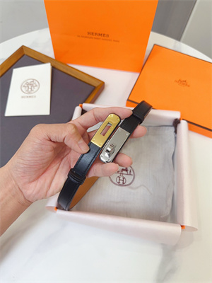 Hermes Kelly 18 Belt Cowhide Leather Gold Hardware Black/Brown