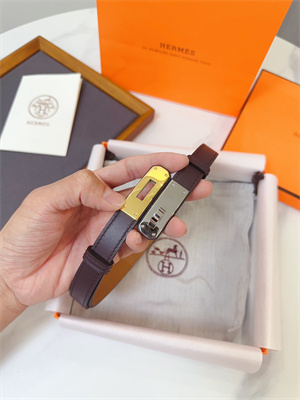 Hermes Kelly 18 Belt Cowhide Leather Gold Hardware Burgundy/Brown