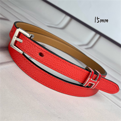 Hermes Pop H 15 belt Empsom Leather Red/Brown