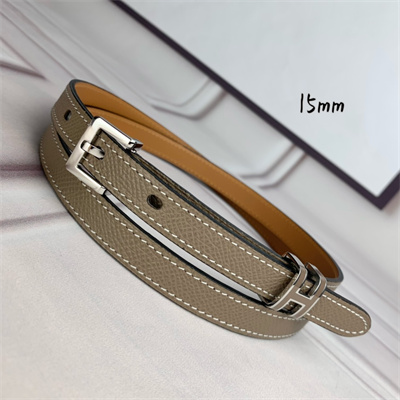 Hermes Pop H 15 belt Empsom Leather Etoupe/Brown