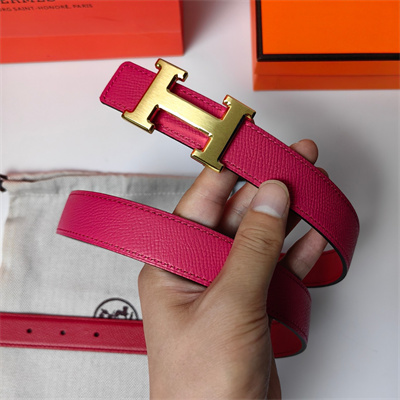 Hermes H belt buckle & Reversible  Epsom leather strap 25 mm Gold Hardware Hot Pink