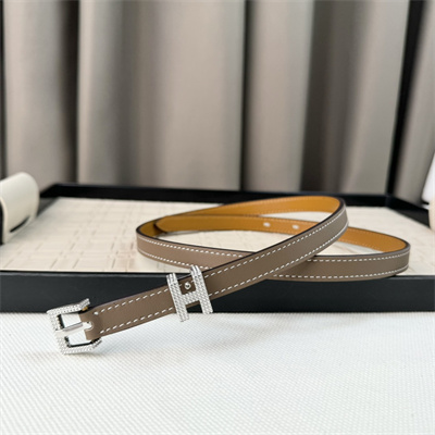 Hermes Pop H Guillochee 15 belt Cowhide Silver Tone Hardware Etoupe/Brown