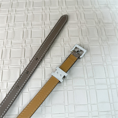 Hermes Pop H Guillochee 15 belt Cowhide Silver Tone Hardware Etoupe/Brown