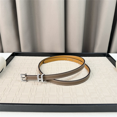 Hermes Pop H Guillochee 15 belt Cowhide Silver Tone Hardware Etoupe/Brown