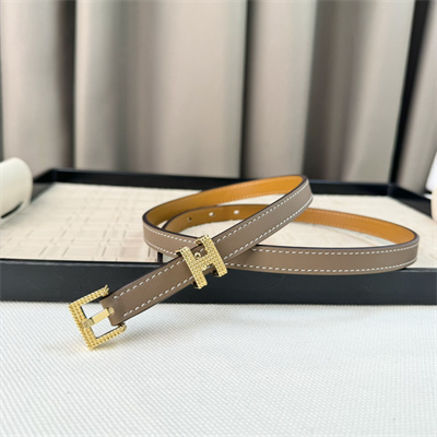 Hermes Pop H Guillochee 15 belt Cowhide Gold Tone Hardware Etoupe/Brown