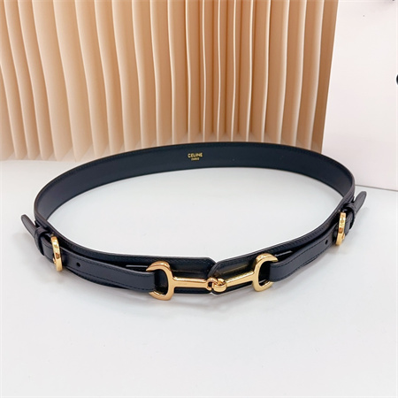 Celine Belt 30MM In Calfskin Gold Tone Buckle Black