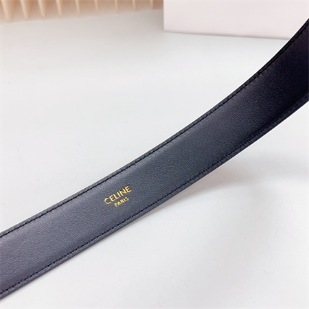 Celine Belt 30MM In Calfskin Gold Tone Buckle Black