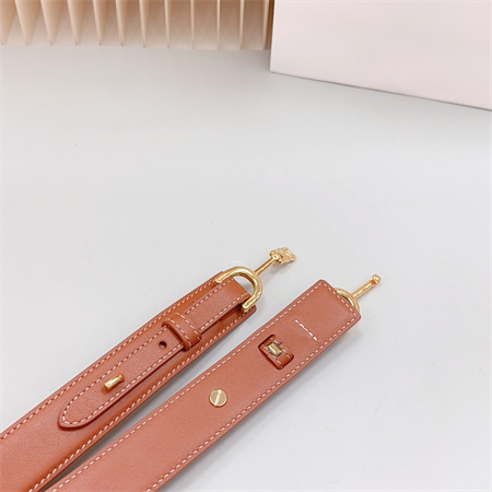 Celine Belt 30MM In Calfskin Gold Tone Buckle Brown