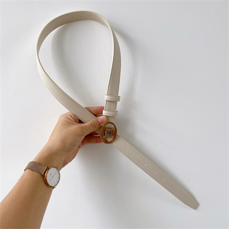 Celine TRIOMPHE Belt 25MM In Calfskin Gold Tone Buckle White