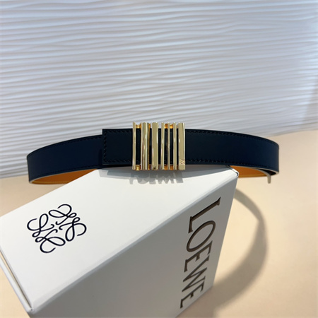 Loewe Belt In Calfskin 28MM Gold Hardware Black/Brown