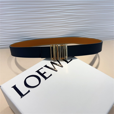 Loewe Belt In Calfskin 28MM Gold Hardware Black/Brown