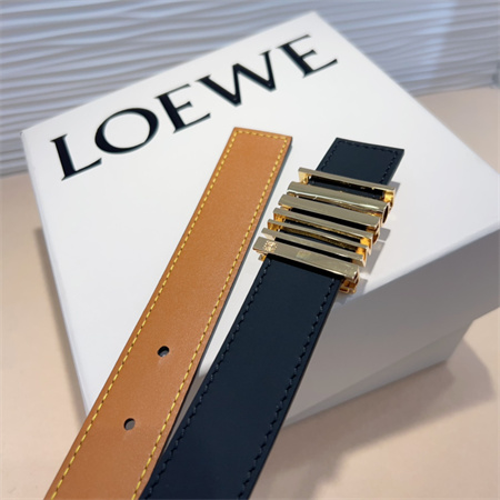 Loewe Belt In Calfskin 28MM Gold Hardware Black/Brown