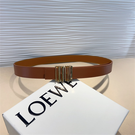 Loewe Belt In Calfskin 28MM Gold Hardware Brown