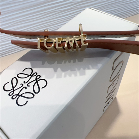 Loewe Belt In Calfskin 28MM Gold Hardware Brown