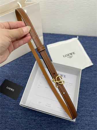 Loewe Belt In Calfskin 15MM Gold Hardware Brown