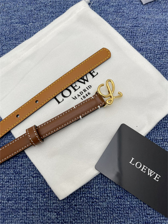 Loewe Belt In Calfskin 15MM Gold Hardware Brown