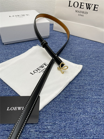 Loewe Belt In Calfskin 15MM Gold Hardware Black/Brown