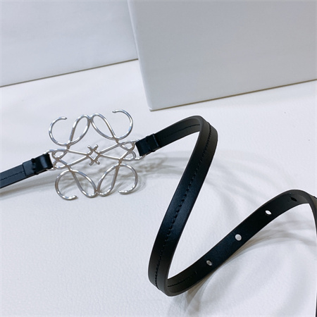 Loewe Belt In Calfskin 10MM Silver Hardware Black