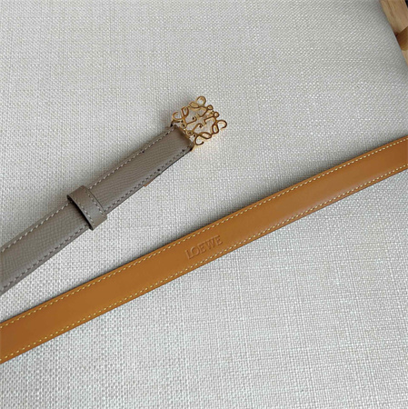 Loewe Belt In Grained Calfskin 20MM Gold Hardware Grey/Brown