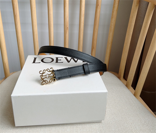 Loewe Belt In Grained Calfskin 20MM Gold Hardware Black/Brown