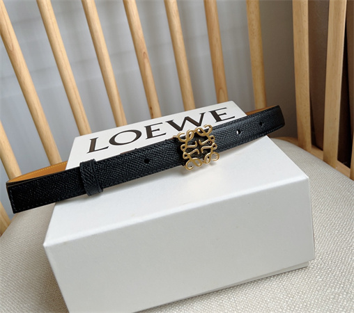 Loewe Belt In Grained Calfskin 20MM Gold Hardware Black/Brown