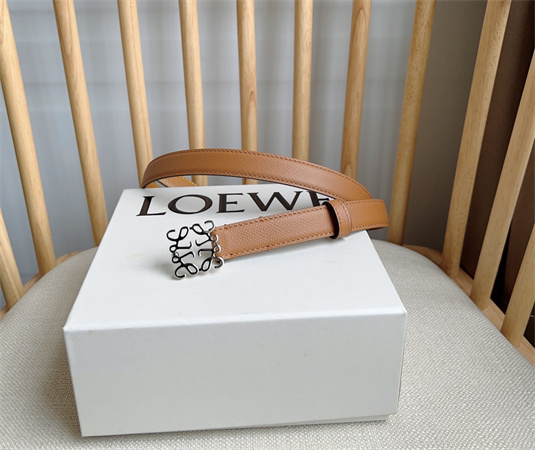 Loewe Belt In Calfskin 20MM Silver Hardware Brown