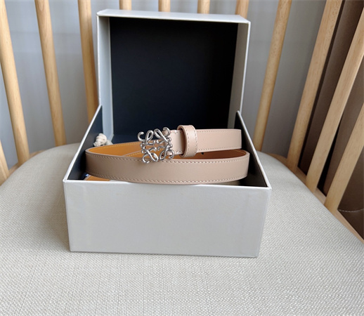 Loewe Belt In Smooth Calfskin 20MM Silver Hardware Nude Pink/Brown