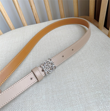 Loewe Belt In Smooth Calfskin 20MM Silver Hardware Nude Pink/Brown