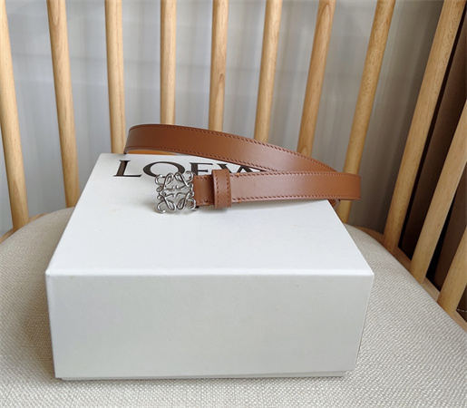 Loewe Belt In Smooth Calfskin 20MM Silver Hardware Brown