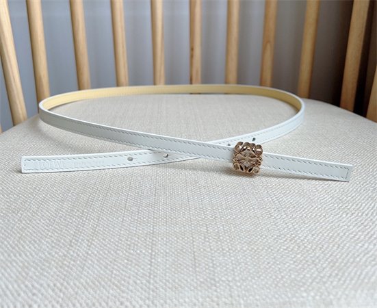 Loewe Belt In Calfskin 10MM Gold Hardware White