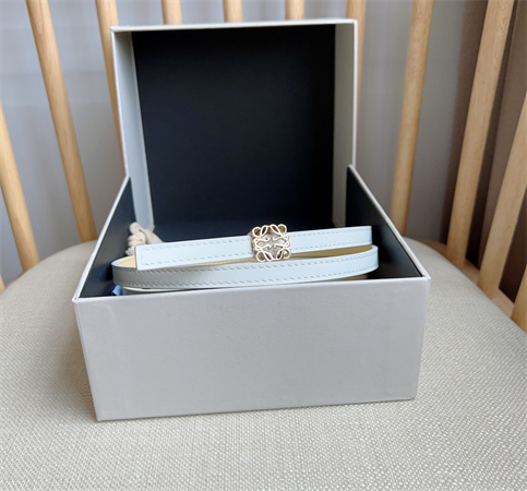 Loewe Belt In Calfskin 10MM Gold Hardware White