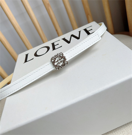 Loewe Belt In Calfskin 10MM Silver Hardware White