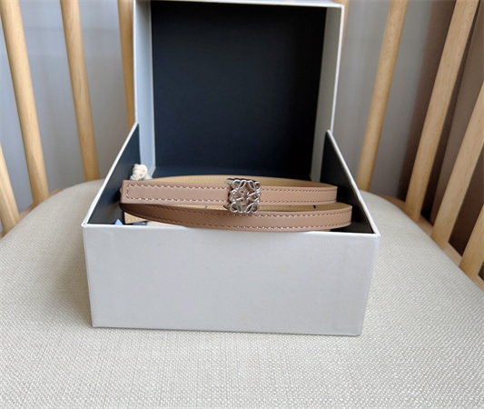 Loewe Belt In Calfskin 10MM Silver Hardware Brown