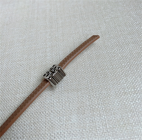 Loewe Belt In Calfskin 10MM Silver Hardware Brown