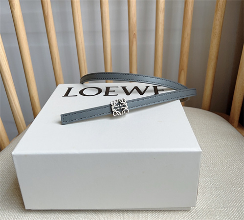Loewe Belt In Calfskin 10MM Silver Hardware Blue