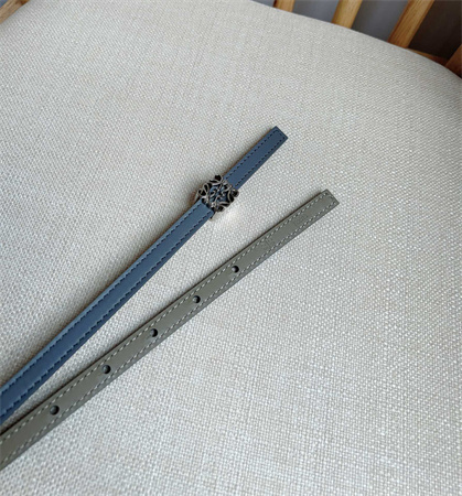 Loewe Belt In Calfskin 10MM Silver Hardware Blue