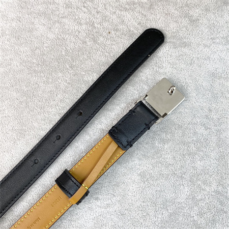 Loewe Belt In Calfskin 20MM Silver Hardware Black/Brown