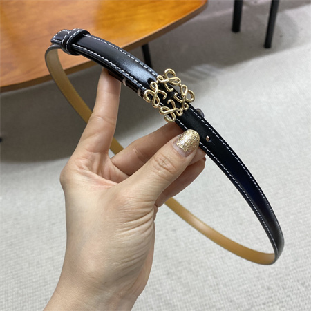 Loewe Belt In Calfskin 15MM Gold Hardware Black/Brown