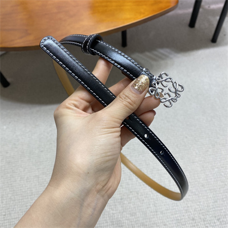 Loewe Belt In Calfskin 15MM Silver Hardware Black/Brown