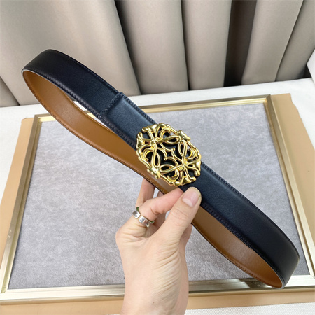 Loewe Belt In Calfskin 30MM Gold Hardware Black/Brown