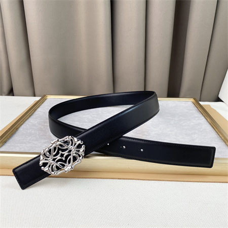 Loewe Belt In Calfskin 30MM Silver Hardware Black