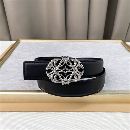 Loewe Belt In Calfskin 30MM Silver Hardware Black