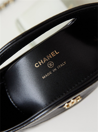 Cha.nel 31 Nano Chain Bag Lambskin Gold Tone Metal Black AS3656