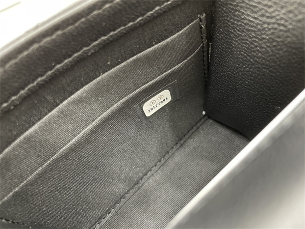 Cha.nel Mini Trendy CC Flap Bag With Chain Lambskin Gold Tone Metal Black A68063